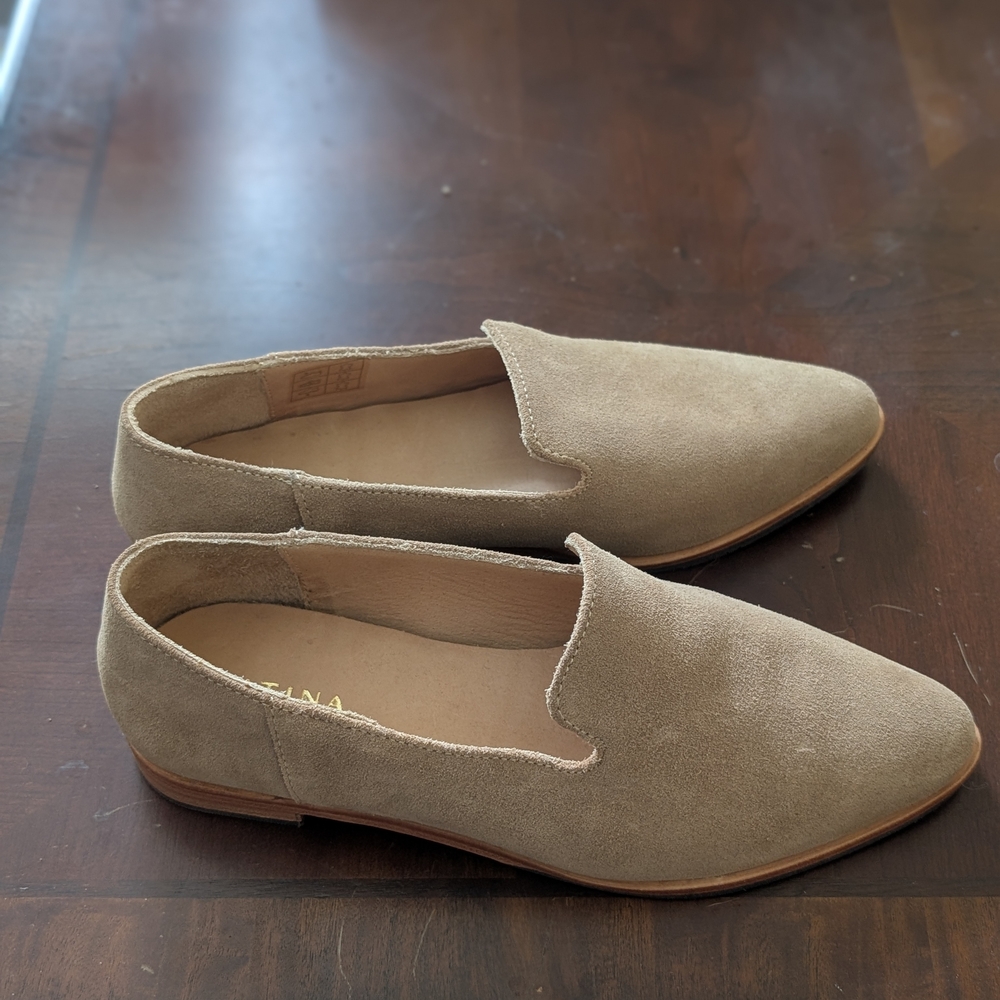 Women's Tan Suede Loafers